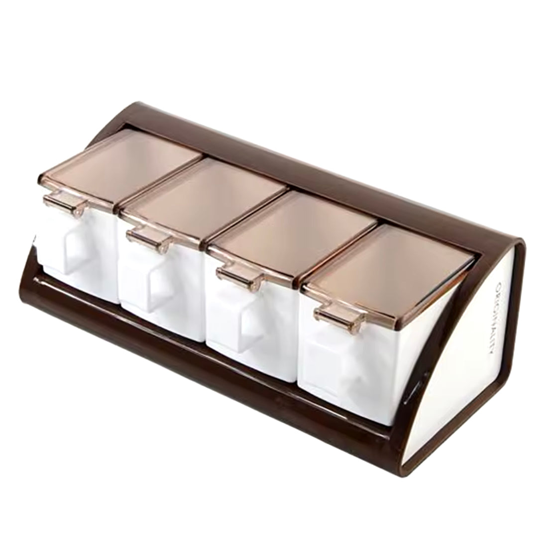 4 Grid Wall Mounted Spice Boxes, Herb Spices Storage Condiment Jar, Kitchen Gadget Device Sets Spice Box Organizer Tool 4 Grid Wall Mounted Spice Boxes, Herb Spices Storage Condiment Jar, Kitchen Gadget Device Sets Spice Box Organizer Tool